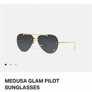 Versace Medusa Pilot Sunglasses - Gold Frame with Black Lenses